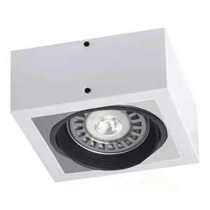 Aplique Plafon Box Led 1 Luz Lampara Ar111 Cardanico 12w Cálido