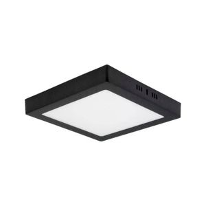 Aplique Plafon Techo Cuadrado Neutro 18W Negro
