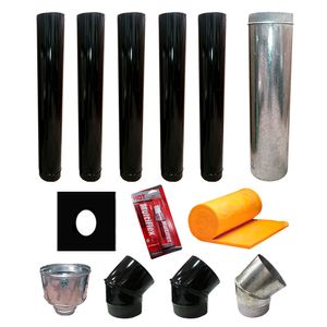 Kit de instalación salamandra Tromen 4'' pared enlozado