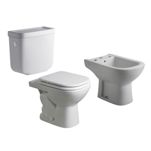 Inodoro + Depósito + Tapa + Bidet 3 agujeros Ferrum Bari