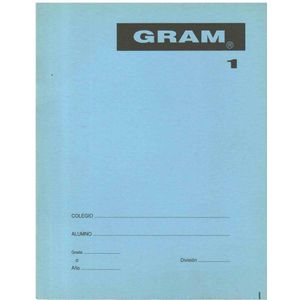 CUADERNO GRAM N 1 CELESTE 20 HOJAS RAYADO ESPECIAL - Gram