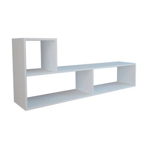 Rack para TV mesa led estante modular en L Mosconi BLANCO