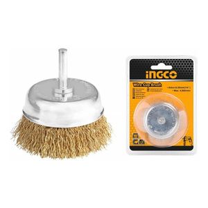 Cepillo Tipo Copa Rizado 50mm Vastago 1/4 Ingco Wb30501