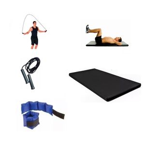 SET GYM COLCHONETA  + SOGA SALTO + PAR DE TOBILLERAS1 KG