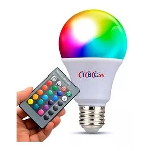 LAMPARA BULBO LED RGB CON CONTROL REMOTO 3W TBCin
