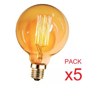 LAMPARA VINTAGE GLOBO G95 CARBONO 25W LUZ CALIDA TBCin Pack x5