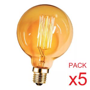 LAMPARA VINTAGE GLOBO G125 CARBONO 25W LUZ CALIDA TBCin Pack x5
