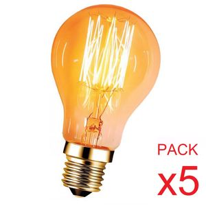 LAMPARA VINTAGE BULBO A60 CARBONO 25W LUZ CALIDA TBCin Pack x5