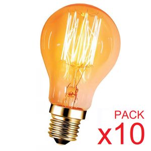 LAMPARA VINTAGE BULBO A60 CARBONO 25W LUZ CALIDA TBCin Pack x10