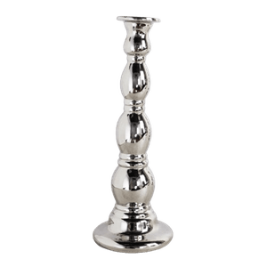 Candelabro de Cerámica Plateada 35x14x14 cm