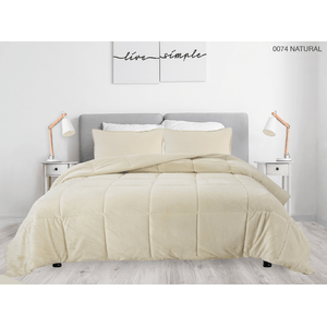 Acolchado Kavanagh Queen 2 1/2 Soft Flannel + 2 Fundas Natural