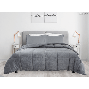 Acolchado Kavanagh Queen 2 1/2 soft Flannel + 2 Fundas Gris