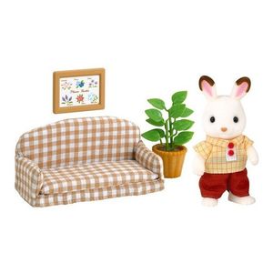 Sylvanian Set De Sofa Papa Conejo Chocolate 5013sy