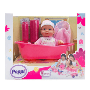 Bebe Poppi Con Bañera Sudamericana