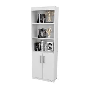 Biblioteca con estantes y puertas melamina 60 cm. Mosconi BLANCO