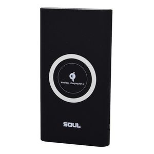 Cargador Portatil Power Bank Doble Qi 10000 Mah Color Negro
