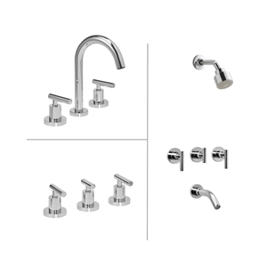 Set Griferia Peirano Adra Lavatorio Bidet Ducha Simple