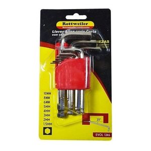 Juego De Llaves Allen Esféricas 9 Piezas Rottweiler Evol1246