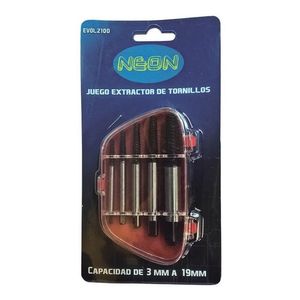 Juego De Extractores De Tornillos X5 Piezas (3-19 Mm) Neon E