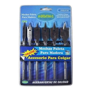 Juego De Mecha Paleta Para Madera En 6 Piezas Neon Evol0126