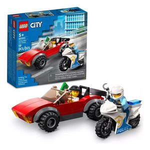 Lego City Police Bike Car Chase Set With Toy Motorbike 60392