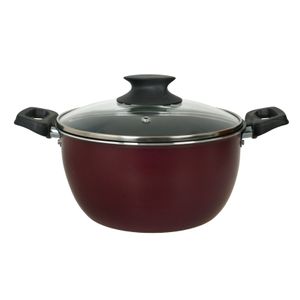 Cacerola Aston 20 Cm Tapa Vidrio Antiadherente Bordo