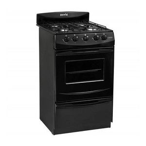 Cocina Escorial Candor S2 Gas Envasado 4 Hornallas  Negra 220v Puerta  Con Visor