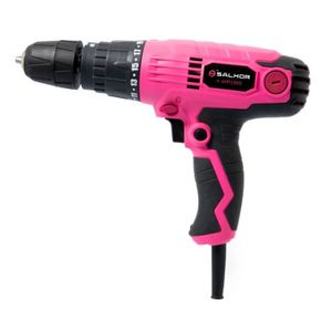 TALADRO ATORNILLADOR PERCUTOR SALKOR ROSA 10MM 300W-(601APPR1000)