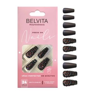 Kit Uñas Postizas Press On y Stickers Coffin Ballerina