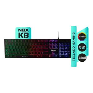 Teclado Gaming Nbx Nbx-kb1000m Ultra Slim Rainbow Español