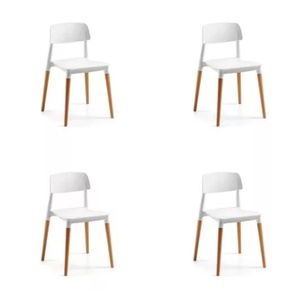 Combo X 4 Sillas Milan Unican Blanco