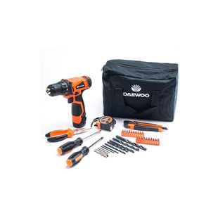 Taladro Inalámbrico Daewoo DACD1210CK 12v 10mm + Bolso y Accesorios