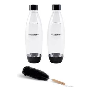 Botellas Sodastream Twinpack Negras Con Cepillo Limpiador