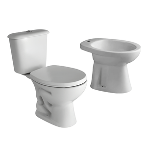 Combo Baño Ferrum Andina Inodoro Largo Tapa Mochila Dual 4,5 lts Bidet 3 Agujeros