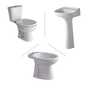 Combo Baño Largo Ferrum Completo 4,5 lts Lavatorio 3 Agujeros