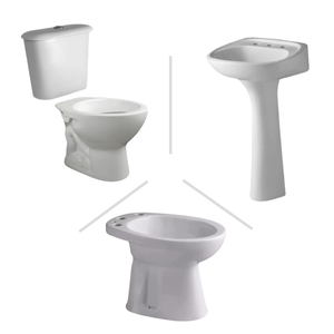 Juego Baño Ferrum Andina Inodoro Mochila  Columna Bidet Lavatorio 3 Agujeros