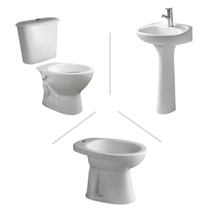 Juego Baño Ferrum Andina Inodoro Mochila  Columna Bidet Lavatorio Mocomando