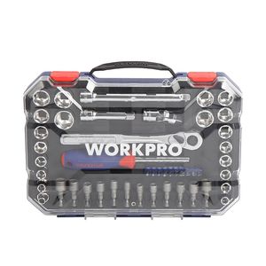 Juego De 47 Piezas Bocallaves 6 Puntas, Encastre 3/8"  WORKPRO W003069
