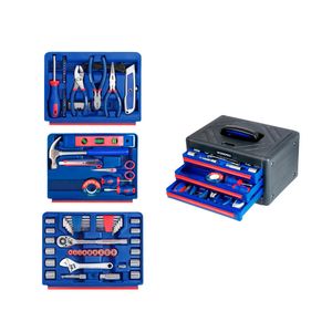 Juego De Herramientas 124 Piezas En Caja Plástica Con 3 Cajones Workpro (W009022NT)