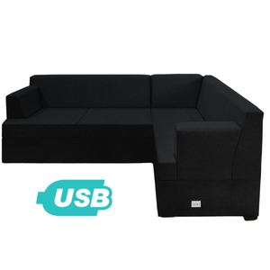 Sillón Smart 2 +2 Cuerpos Living Box ® c/Puerto USB En Caja para armar. Izquierdo