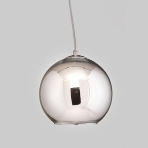COLGANTE GLOBO L 1 LUZ 25CM BASE REDONDA E27 CROMO