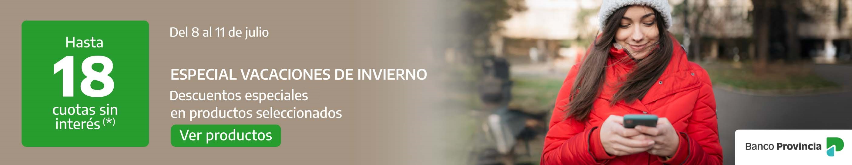 Hasta 18 cuotas - Vacaciones de invierno