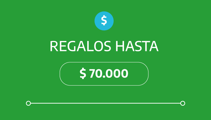 Regalos hasta 70mil pesos